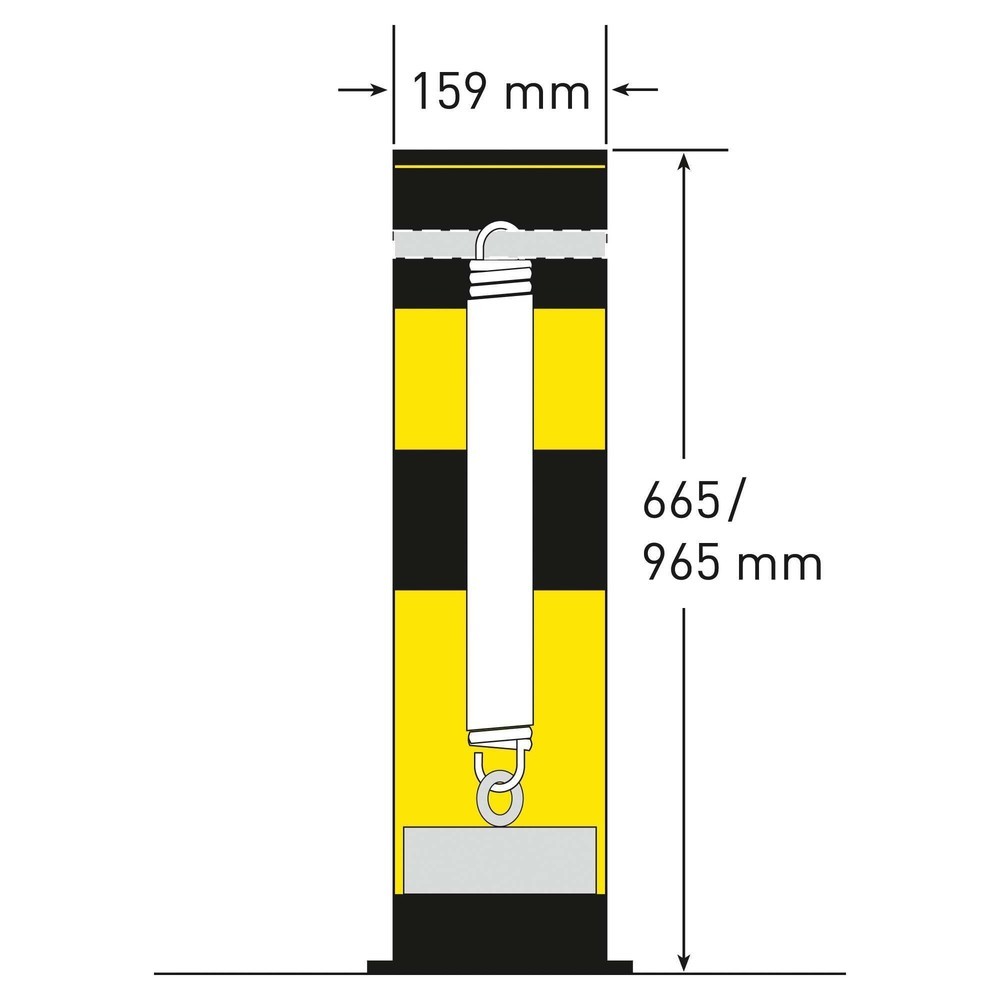 Productafbeelding nr. 5: Kantelbare beschermpaal MORAVIA Swing, voor binnen, hoogte 655 mm, Ø 159 mm