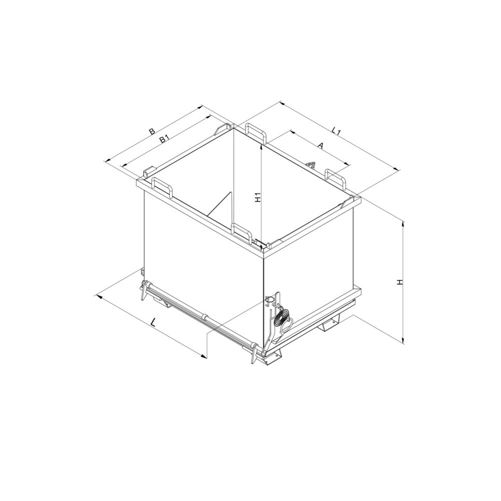 Productafbeelding nr. 6: Opvouwbare bodemcontainer met trekkabel, volume 0.75 m³, antracietgrijs