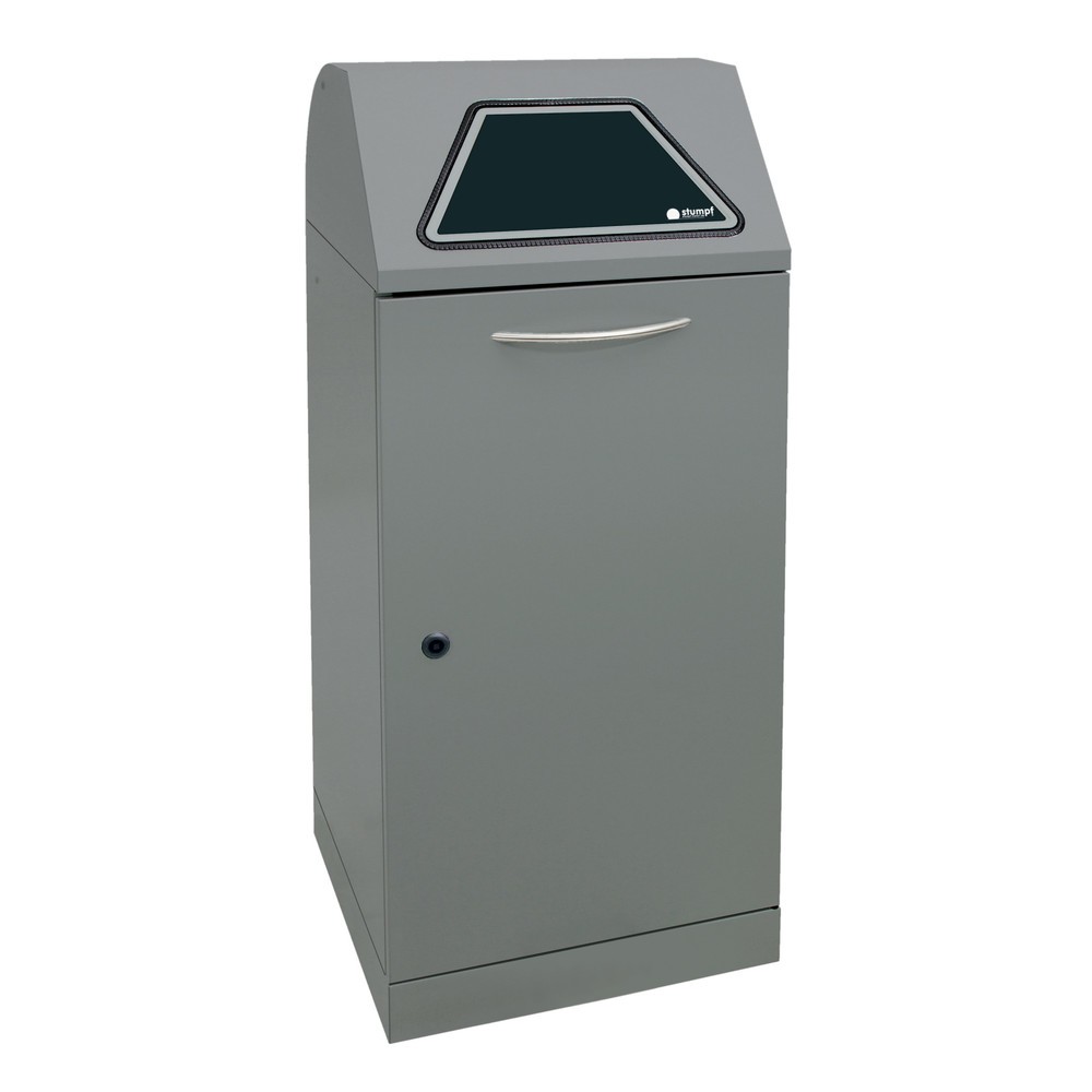 Productafbeelding nr. 1: Kringloopafvalbak stumpf®, incl. binnenbak, plaatstaal, verzinkt, 120 liter, grijs aluminium