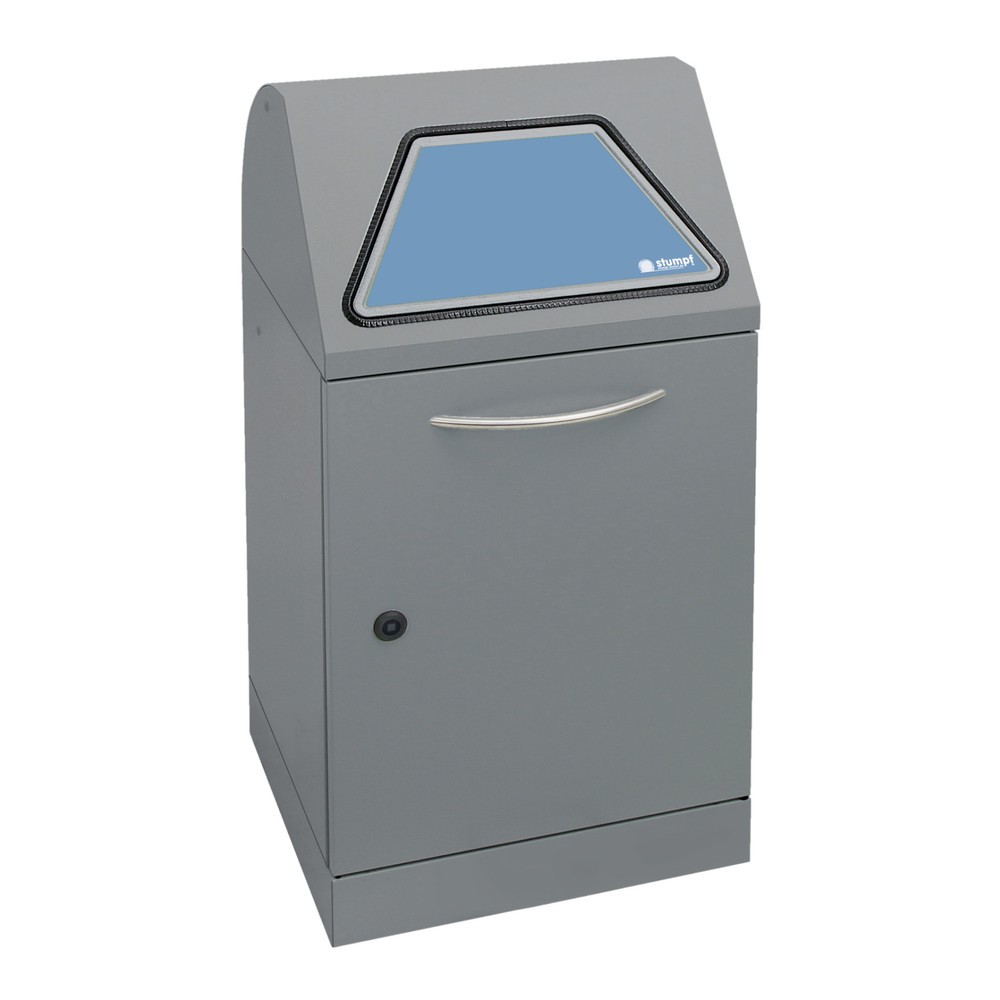 Product afbeelding: Kringloopafvalbak stumpf®, met afvalzakhouder, plaatstaal, verzinkt, 45 liter, grijs aluminium