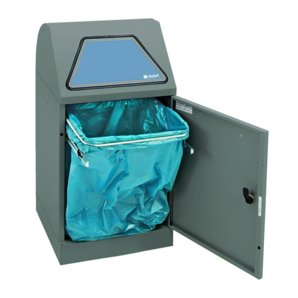 Productafbeelding nr. 4: Kringloopafvalbak stumpf®, met afvalzakhouder, plaatstaal, verzinkt, 45 liter, grijs aluminium