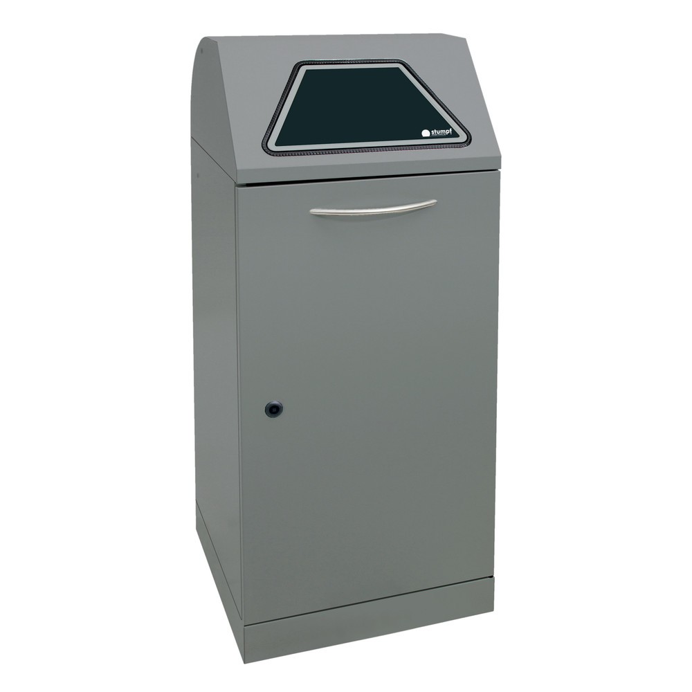 Productafbeelding nr. 1: Kringloopafvalbak stumpf®, met afvalzakhouder, plaatstaal, verzinkt, 120 liter, grijs aluminium