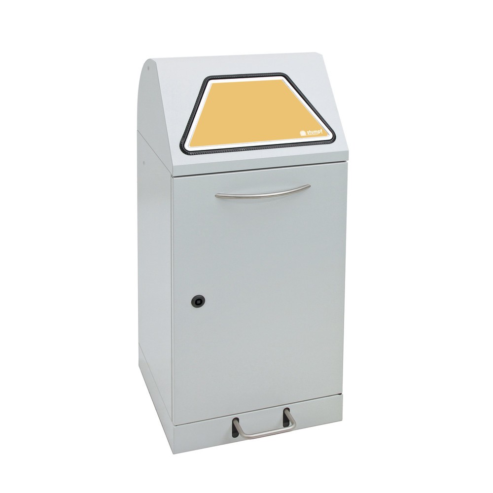Productafbeelding nr. 1: Kringloopafvalbak stumpf® met voetpedaal, incl. afvalzakhouder, plaatstaal, verzinkt, 60 liter, lichtgrijs