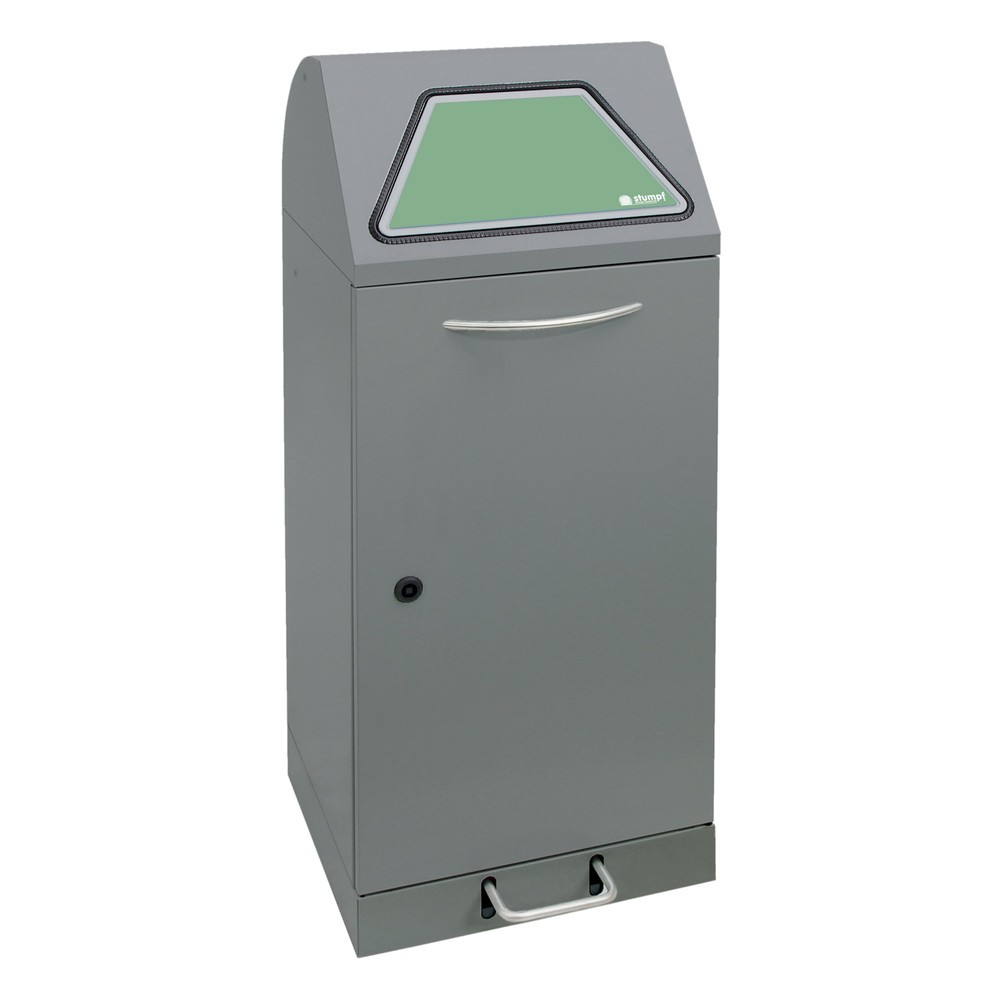 Productafbeelding nr. 1: Kringloopafvalbak stumpf® met voetpedaal, incl. afvalzakhouder, plaatstaal, verzinkt, 75 liter, grijs aluminium