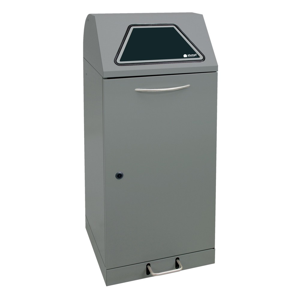 Productafbeelding nr. 1: Kringloopafvalbak stumpf® met voetpedaal, incl. afvalzakhouder, plaatstaal, verzinkt, 120 liter, grijs aluminium