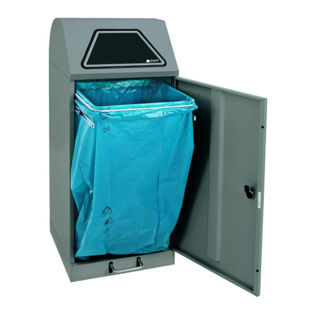Productafbeelding nr. 5: Kringloopafvalbak stumpf® met voetpedaal, incl. afvalzakhouder, plaatstaal, verzinkt, 120 liter, grijs aluminium