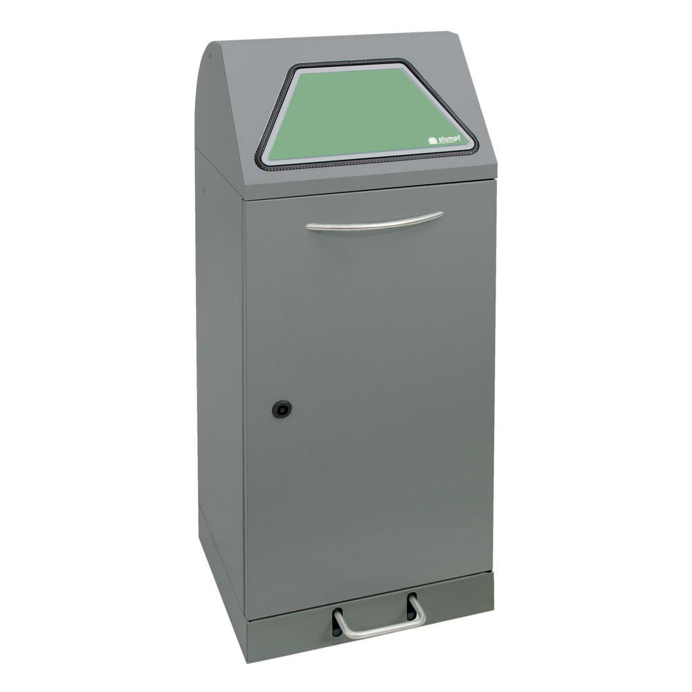 Productafbeelding nr. 1: stumpf® kringloopafvalbak met voetpedaal, incl. binnenbak, plaatstaal, verzinkt, 75 liter, grijs aluminium