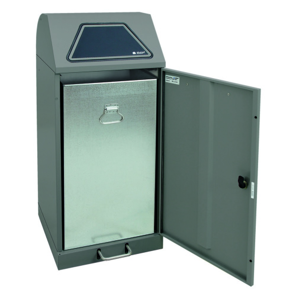 Productafbeelding nr. 3: Kringloopafvalbak stumpf® met voetpedaal, incl. binnenbak, plaatstaal, verzinkt, 120 liter, grijs aluminium