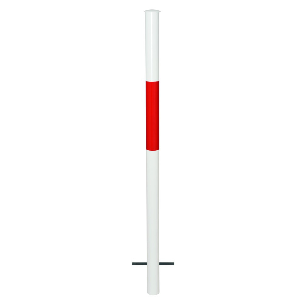 Productafbeelding nr. 1: Systeemleuning URBAN, draagbuis, Ø 60 mm, hoogte boven de grond 1.000 mm, voor verankeren in beton, thermisch verzinkt en gelakt, rood/wit