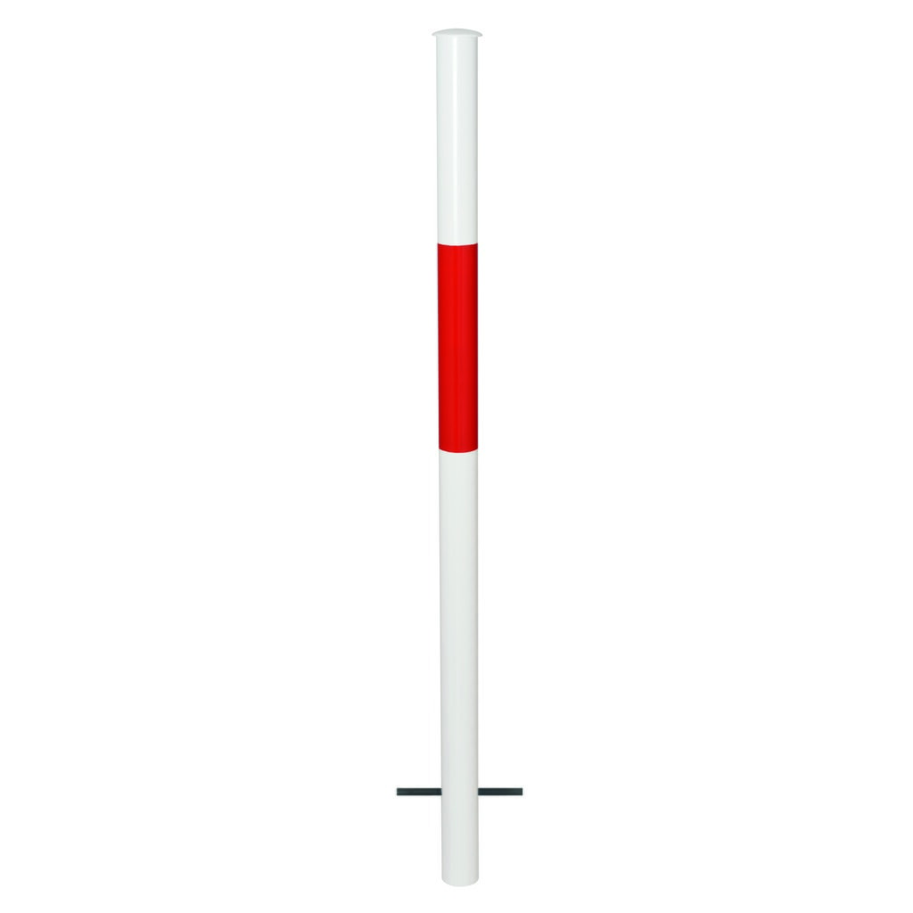 Systeemleuning URBAN, draagbuis, Ø 60 mm, hoogte boven de grond 1.000 mm, voor verankeren in beton, thermisch verzinkt en gelakt, rood/wit Product afbeelding: Systeemleuning URBAN, draagbuis, Ø 60 mm, hoogte boven de grond 1.000 mm, voor verankeren in beton, thermisch verzinkt en gelakt, rood/wit