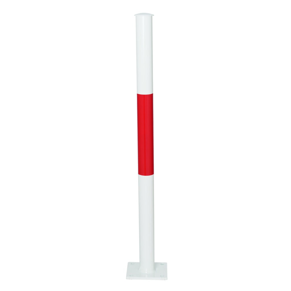 Systeemleuning URBAN, draagbuis, Ø 60 mm, hoogte boven de grond 1.000 mm, voor keilboutbevestiging, thermisch verzinkt en gelakt, rood/wit Product afbeelding: Systeemleuning URBAN, draagbuis, Ø 60 mm, hoogte boven de grond 1.000 mm, voor keilboutbevestiging, thermisch verzinkt en gelakt, rood/wit