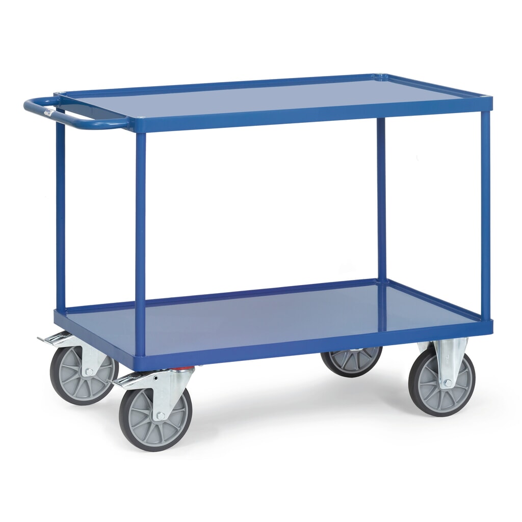 Tafel- en montagewagen fetra® met lekbakken van plaatstaal, laadvlak 1.000 x 700 mm Productafbeelding nr. 1: Tafel- en montagewagen fetra® met lekbakken van plaatstaal, laadvlak 1.000 x 700 mm