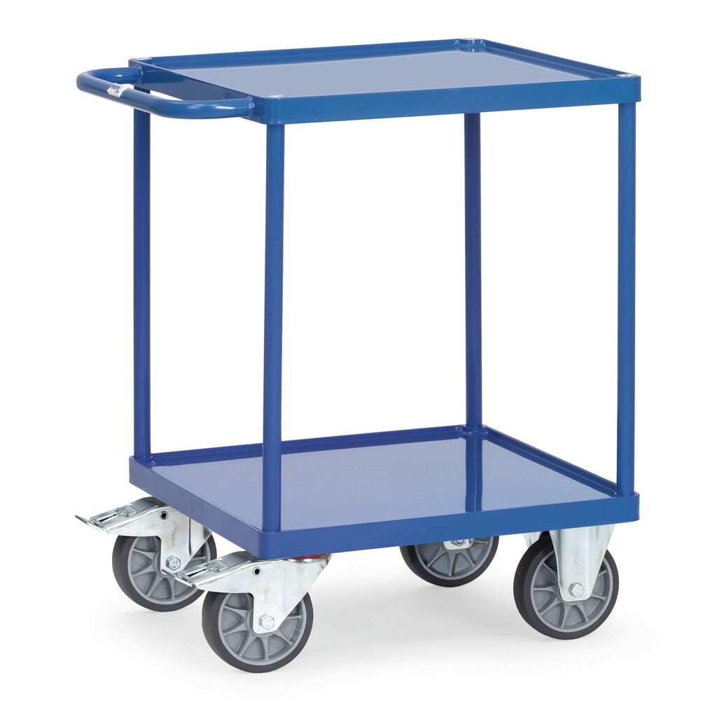 Product afbeelding: Tafel- en montagewagen fetra® met lekbakken van plaatstaal, laadvlak 600 x 600 mm