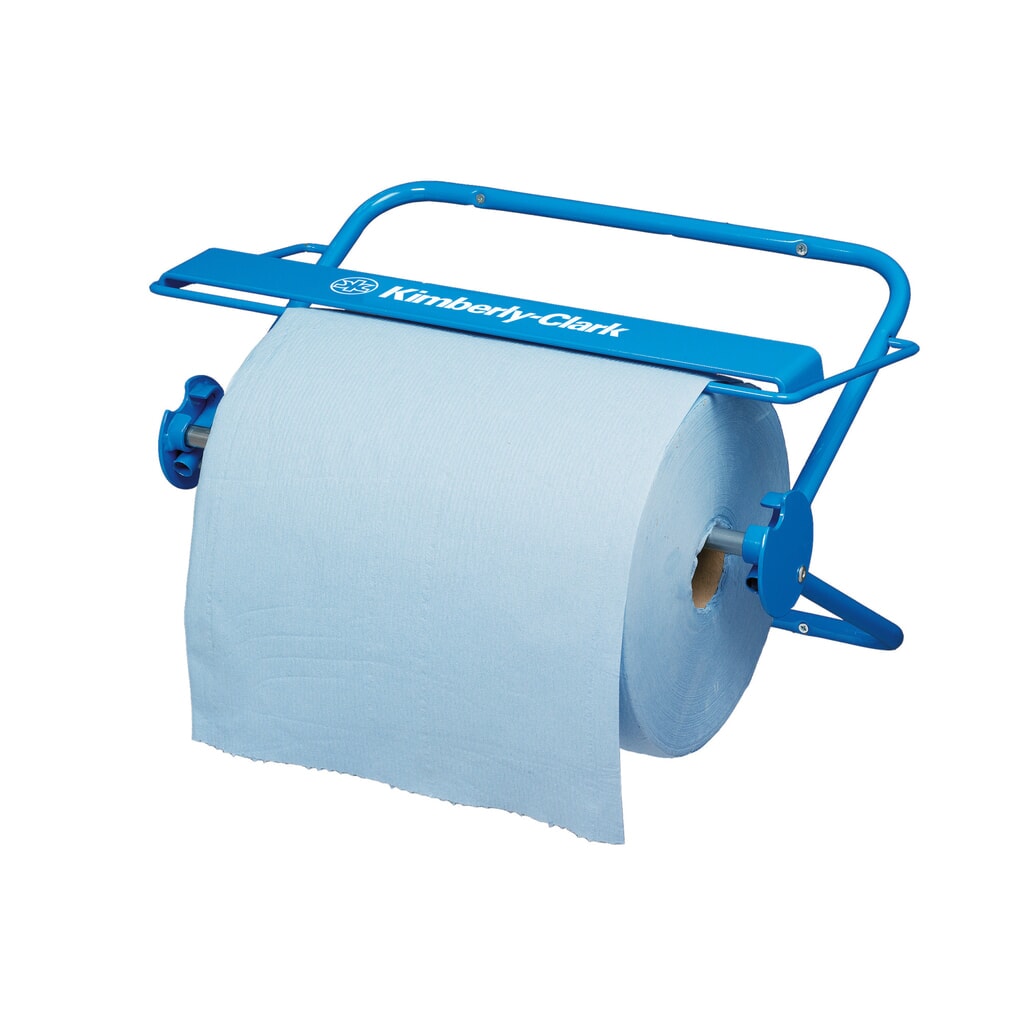 Tafel- en muurdispenser Kimberly Clark® voor grote rollen, blauw Product afbeelding: Tafel- en muurdispenser Kimberly Clark® voor grote rollen, blauw