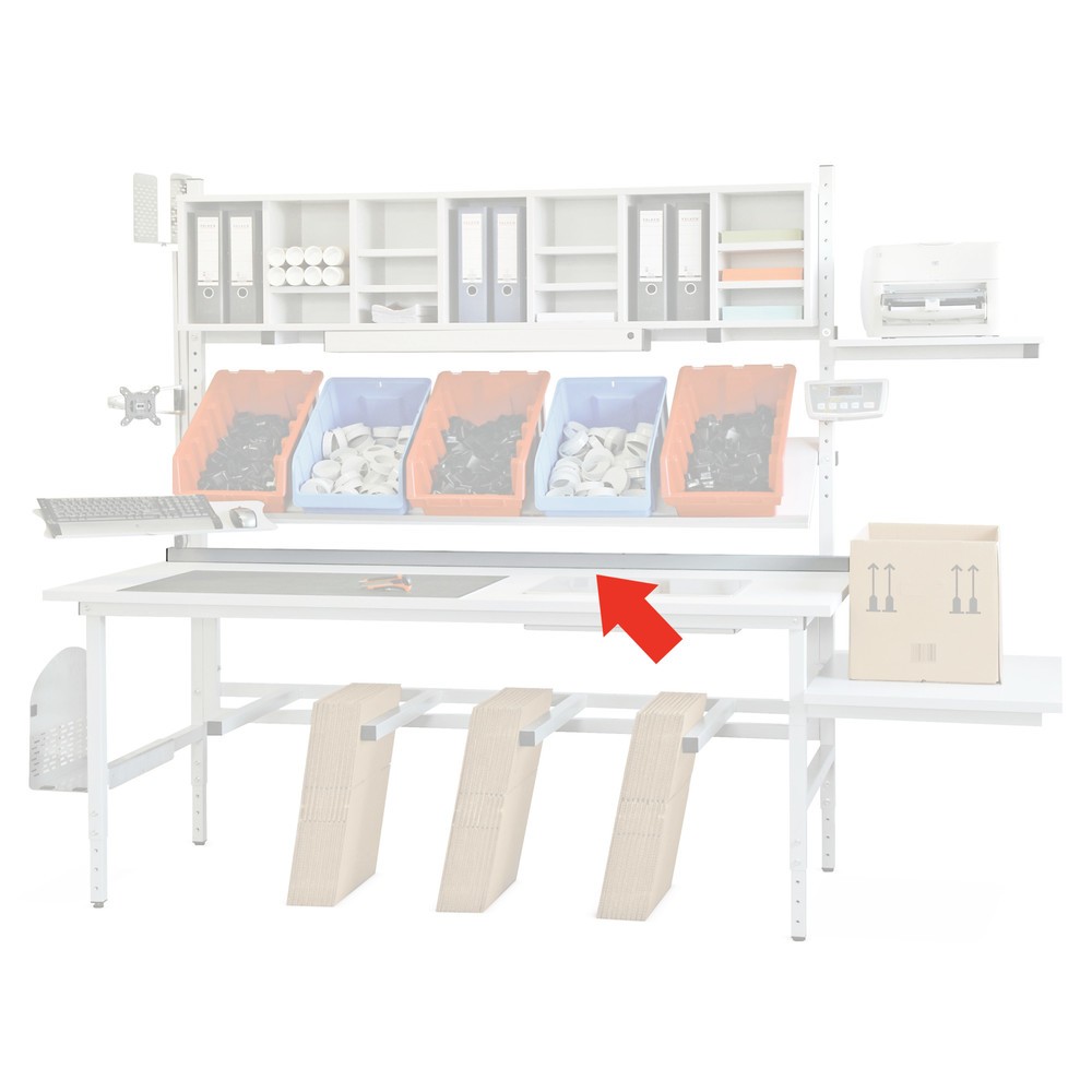 Product afbeelding: Tafelbegrenzing voor paktafel, breedte 1.600 mm, antraciet