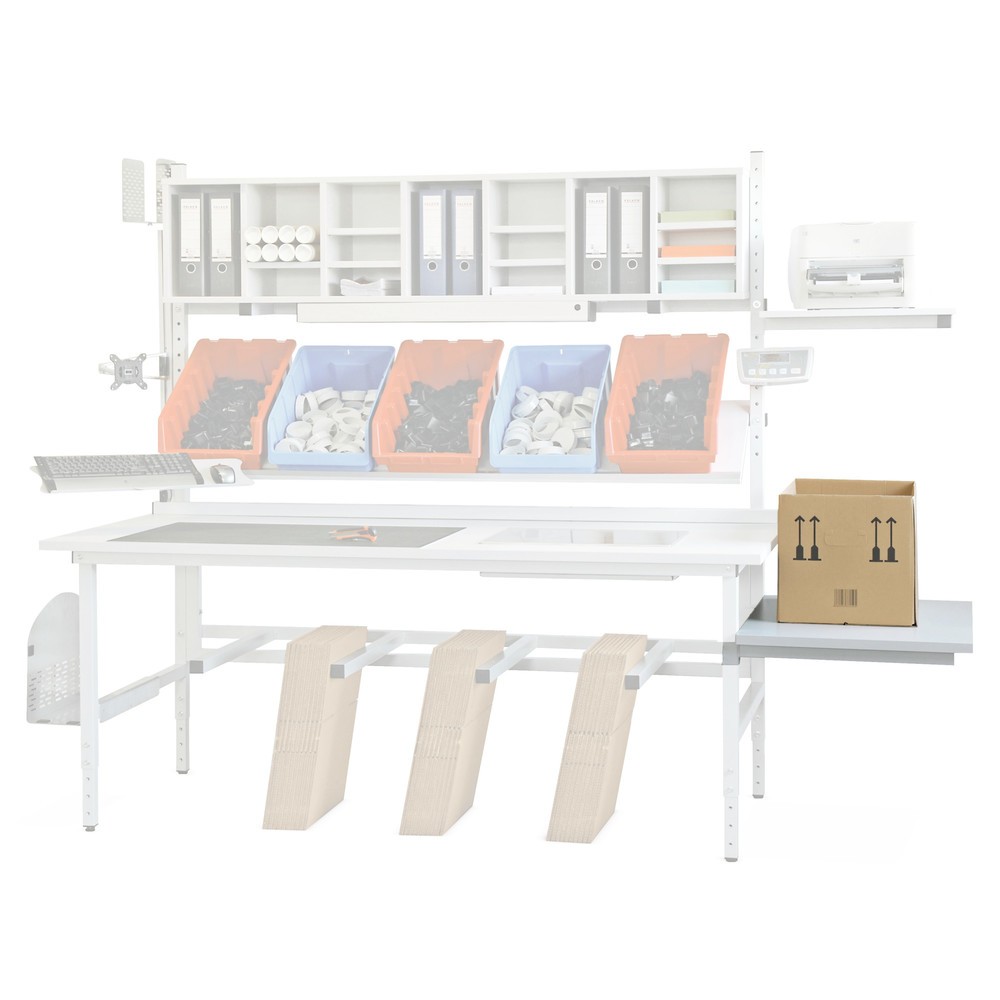 Product afbeelding: Tafelverlenging voor paktafel, bxd 600 x 900 mm, antraciet