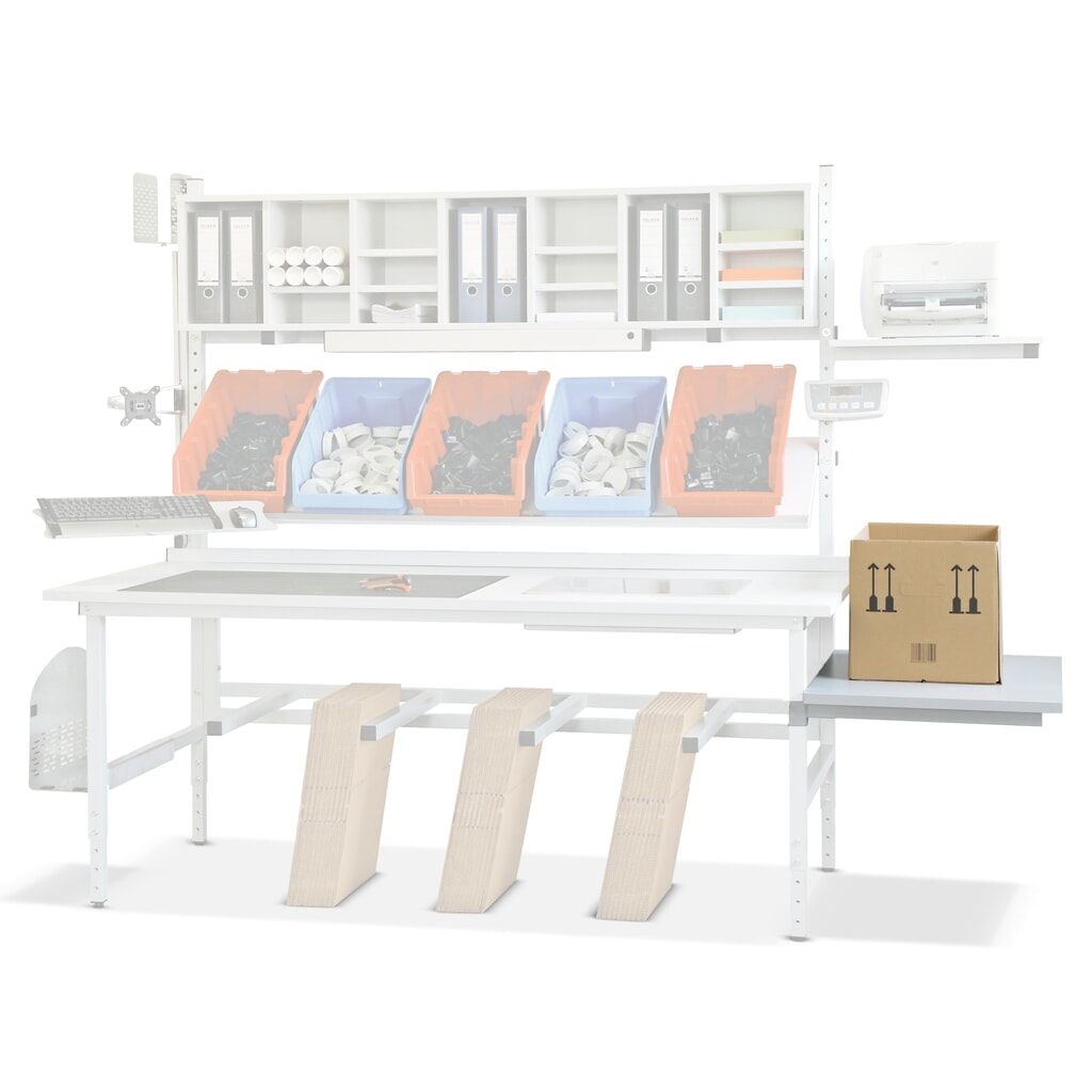 Product afbeelding: Tafelverlenging voor paktafel, bxd 600 x 900 mm, lichtgrijs