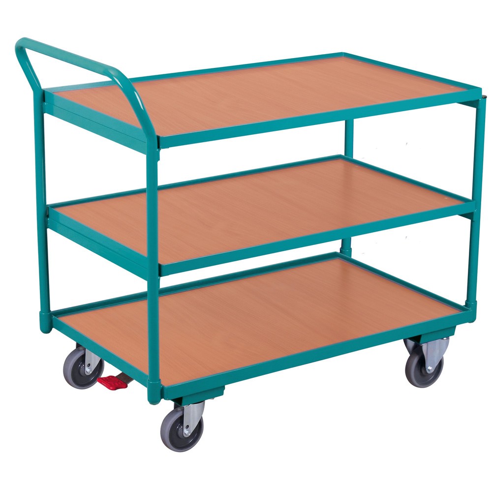 Productafbeelding nr. 1: Tafelwagen Ameise®, 250 kg, omhoogstaande duwbeugel, 3 laadvlakken à 1.000 x 600 mm