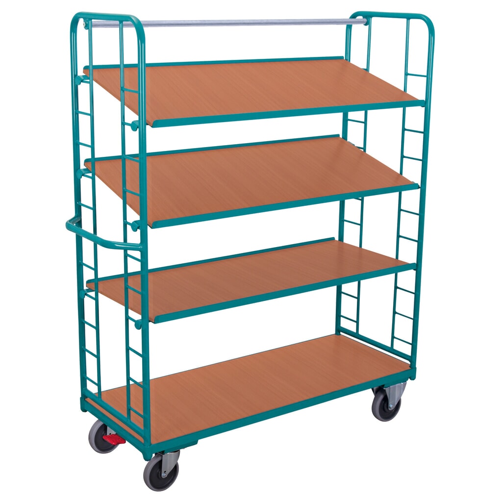 Etagewagen Ameise®, 3 variabele legborden van hout van 1.615 x 635 mm Product afbeelding: Etagewagen Ameise®, 3 variabele legborden van hout van 1.615 x 635 mm