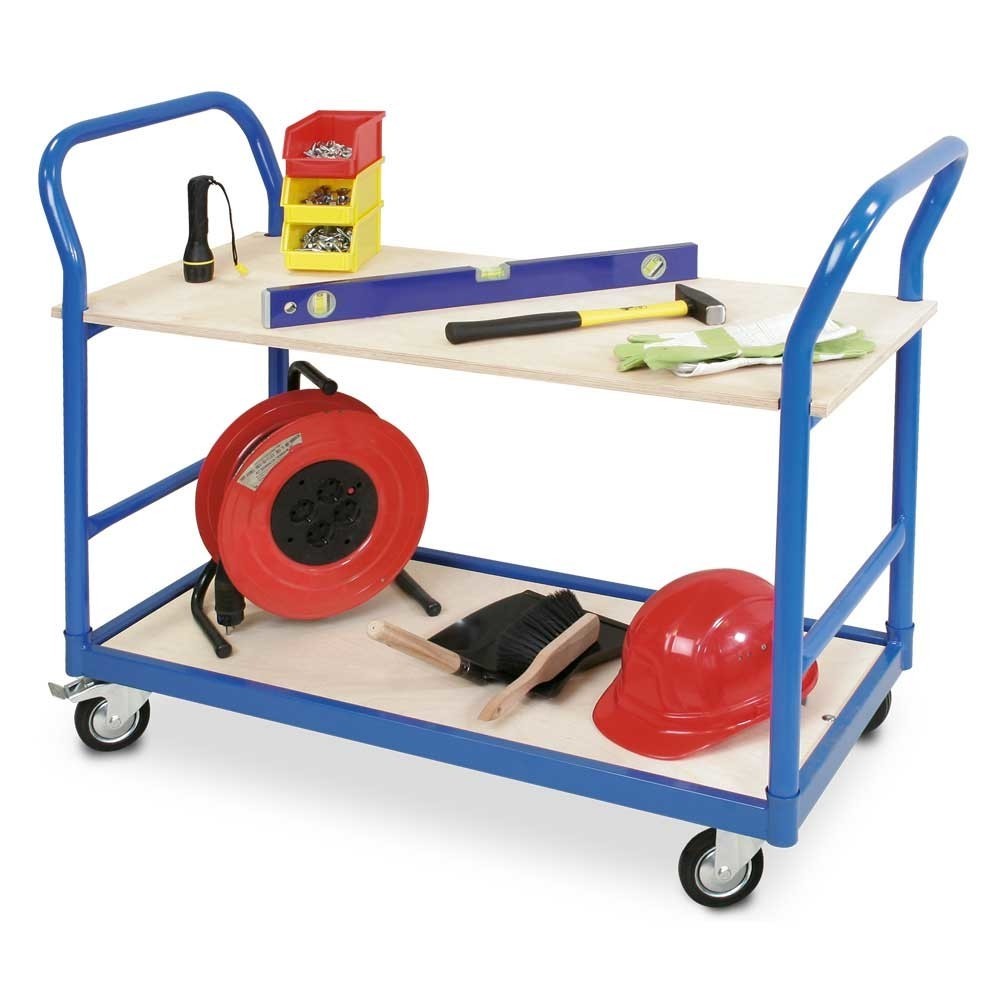Productafbeelding nr. 2: Tafelwagen BASIC, duwbeugel aan weerszijden, draagvermogen 250 kg, hxbxd 890 x 500 x 1.140 mm