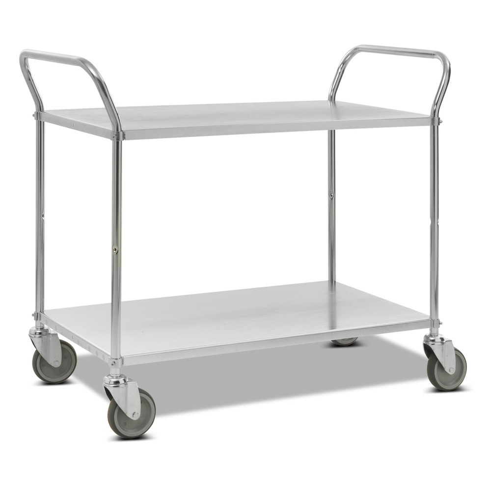 Product afbeelding: Tafelwagen, compleet verzinkt, hoog aangebracht beugels, 2 etages van 900 x 540 mm