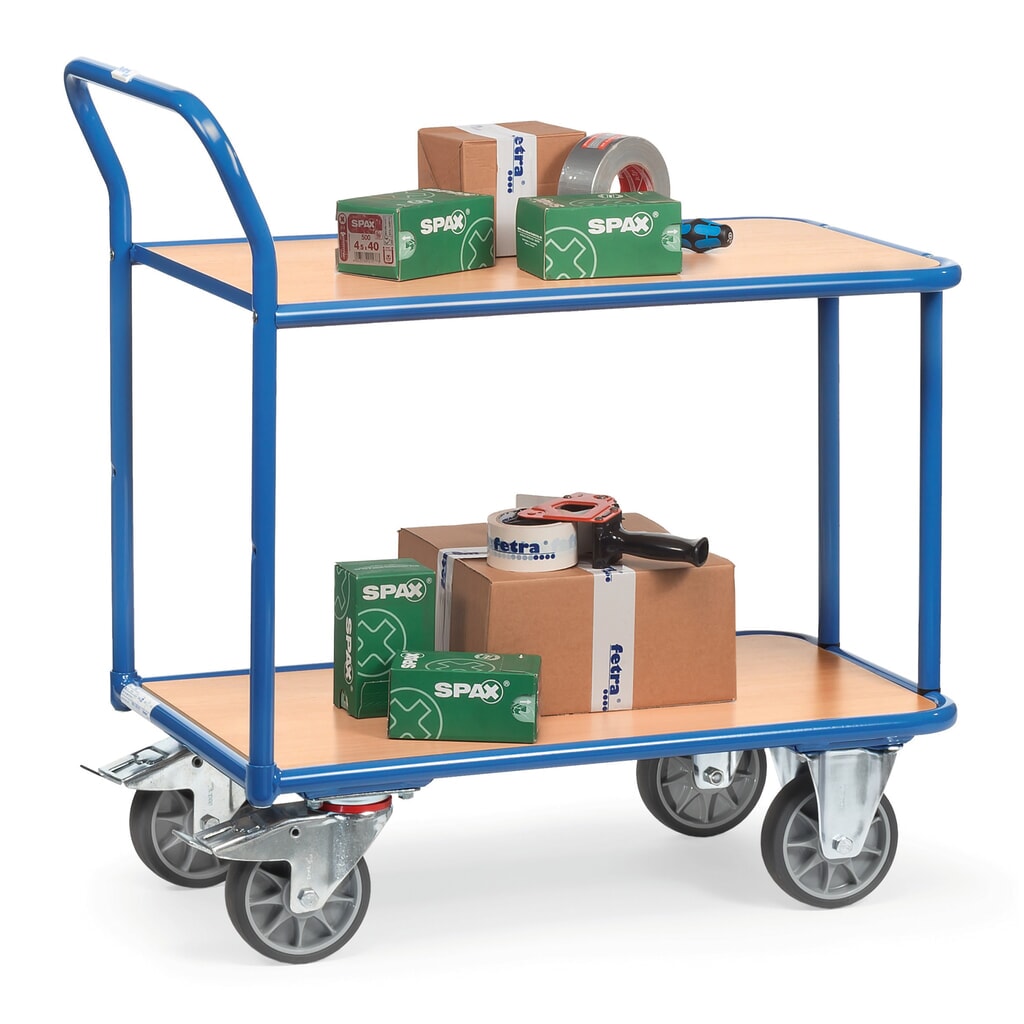 Tafelwagen fetra®, draagvermogen 400 kg, 2 etages van 1.000 x 700 mm Productafbeelding nr. 2: Tafelwagen fetra®, draagvermogen 400 kg, 2 etages van 1.000 x 700 mm