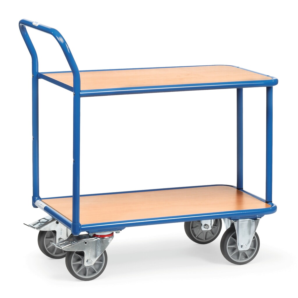 Tafelwagen fetra®, draagvermogen 400 kg, 2 etages van 850 x 500 mm Product afbeelding: Tafelwagen fetra®, draagvermogen 400 kg, 2 etages van 850 x 500 mm