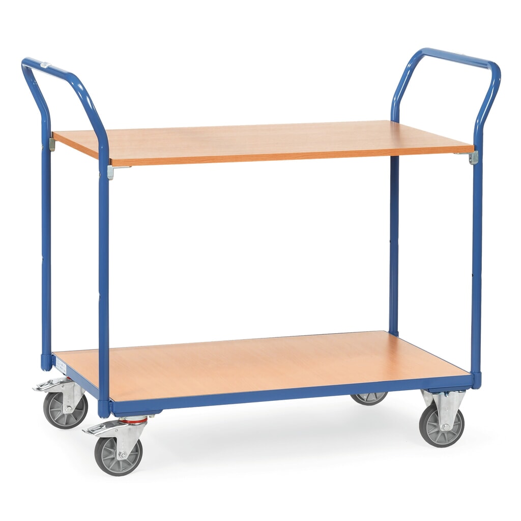Tafelwagen fetra®, draagvermogen 200 kg, 2 etages van 850 x 500 mm Product afbeelding: Tafelwagen fetra®, draagvermogen 200 kg, 2 etages van 850 x 500 mm