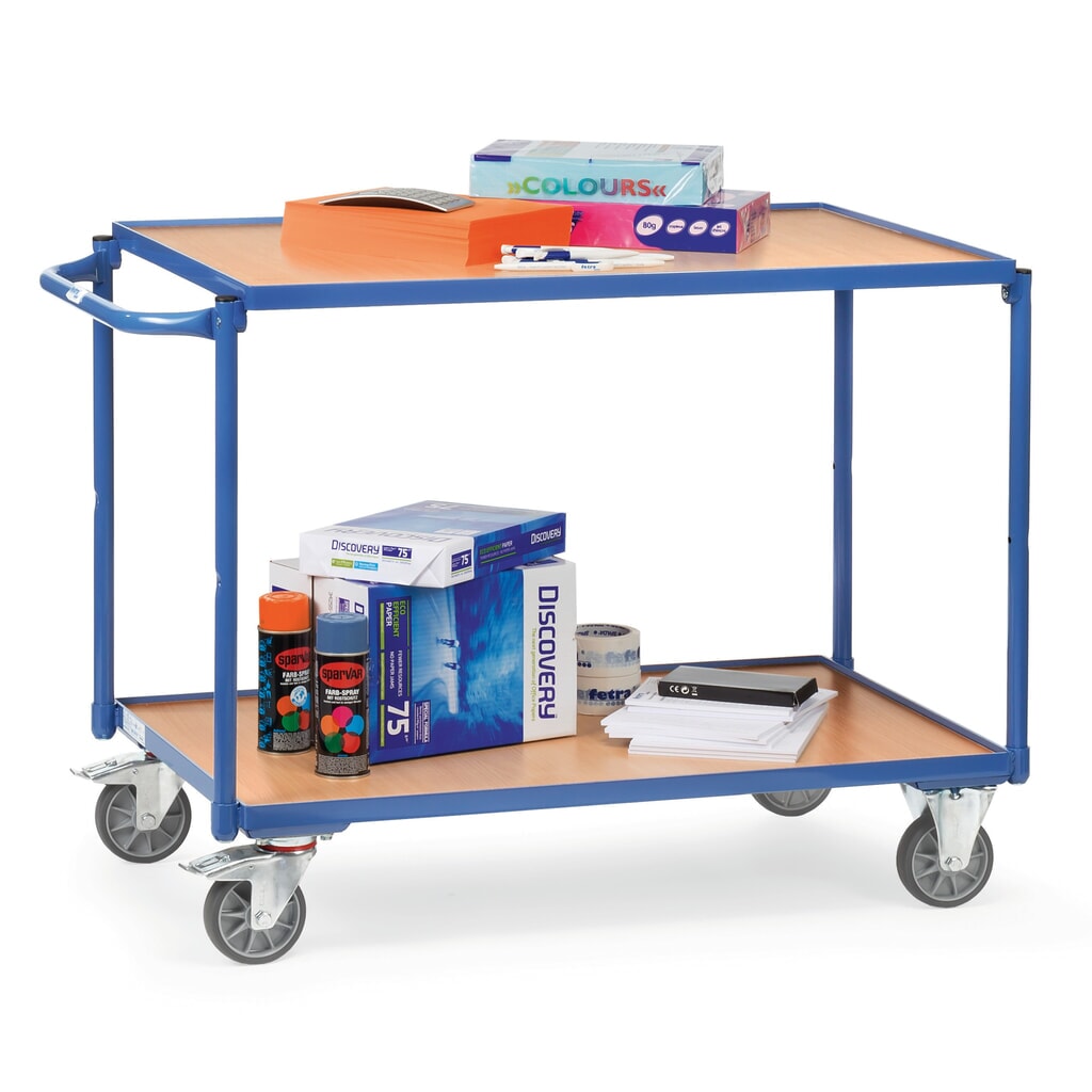 Productafbeelding nr. 3: Tafelwagen fetra®, draagvermogen 300 kg, 2 etages van 1.000 x 700 mm, horizontale duwbeugel