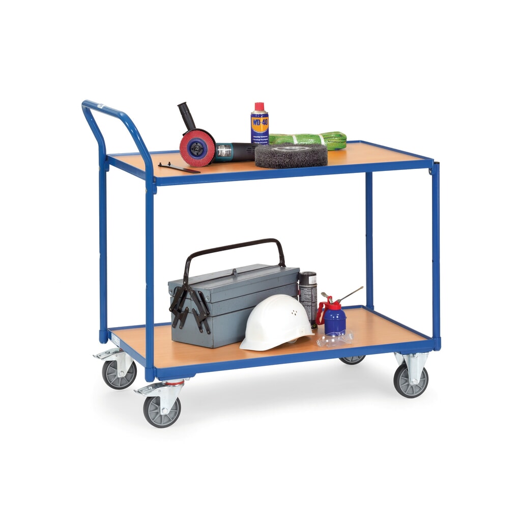 Productafbeelding nr. 3: Tafelwagen fetra®, draagvermogen 300 kg, 2 etages van 850 x 500 mm, hoog aangebrachte duwbeugel