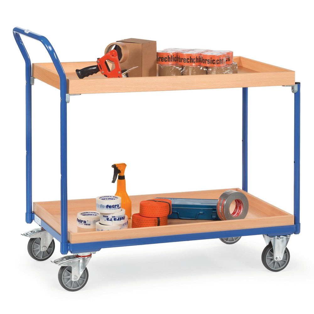 Productafbeelding nr. 2: Tafelwagen fetra® met 2 houten bakken van 850 x 500 mm, hoogte 1.030 mm