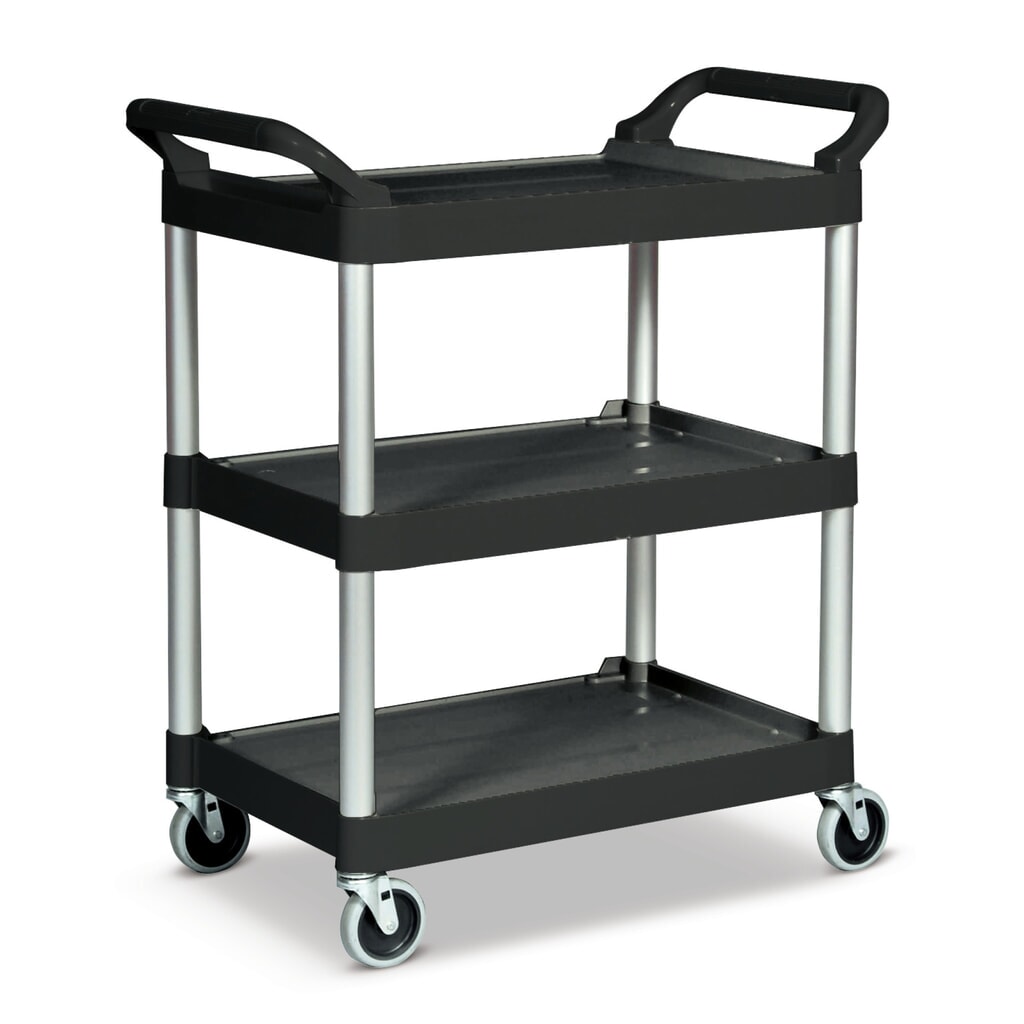 Tafelwagen Rubbermaid®, cap. 90 kg, zwart Product afbeelding: Tafelwagen Rubbermaid®, cap. 90 kg, zwart
