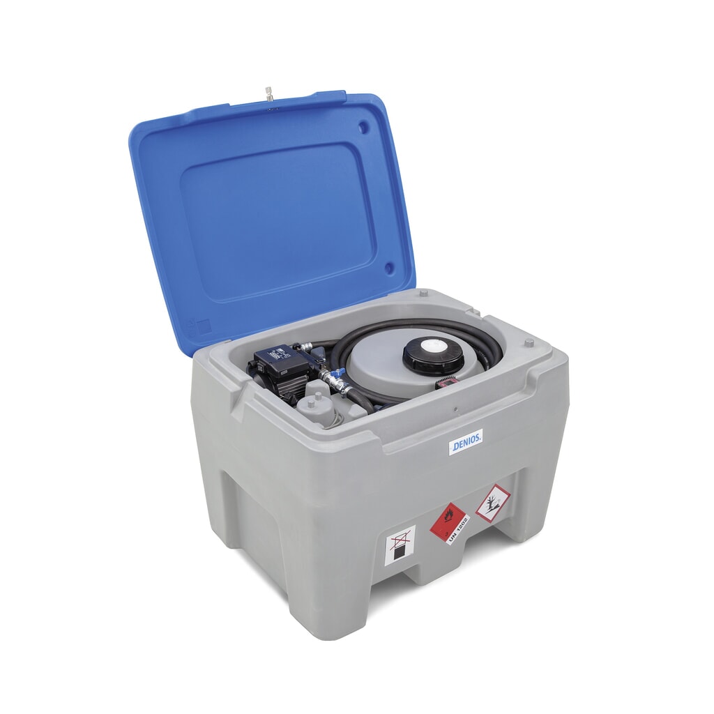 Product afbeelding: Tanksysteem van PE, met pomp, tapventiel + slang, volume 250 l, V 12, 35 l/min