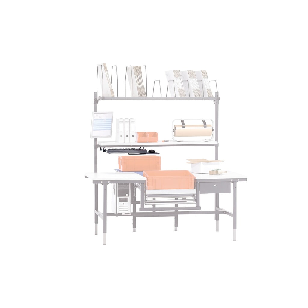 Productafbeelding nr. 2: Toetsenbord- en muisplank voor Rocholz paktafel, uitschuifbaar, hxbxd 110 x 600 x 420 mm
