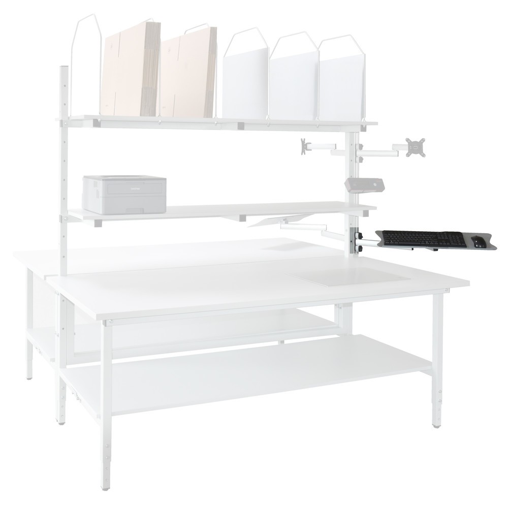 Productafbeelding nr. 3: Aflegbord voor toetsenbord en muis, zwenk- en kantelbaar, incl. aluminium houder