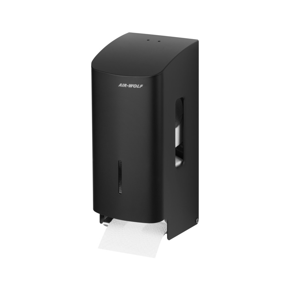 Product afbeelding: Toiletpapierdispenser Air-Wolf voor 2 huishoudrollen zwart