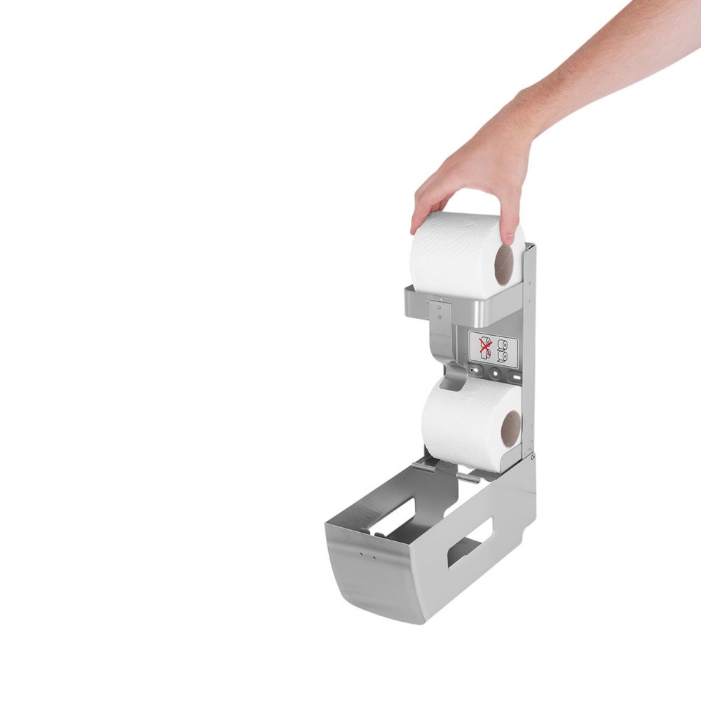 Productafbeelding nr. 5: Toiletpapierdispenser Air-Wolf voor 2 huishoudrollen geborsteld