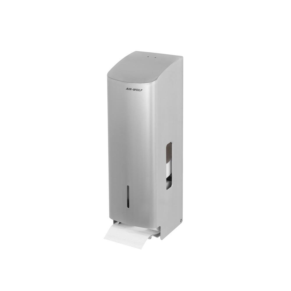 Productafbeelding nr. 3: Toiletpapierdispenser Air-Wolf voor 3 huishoudrollen geborsteld roestvrij staal