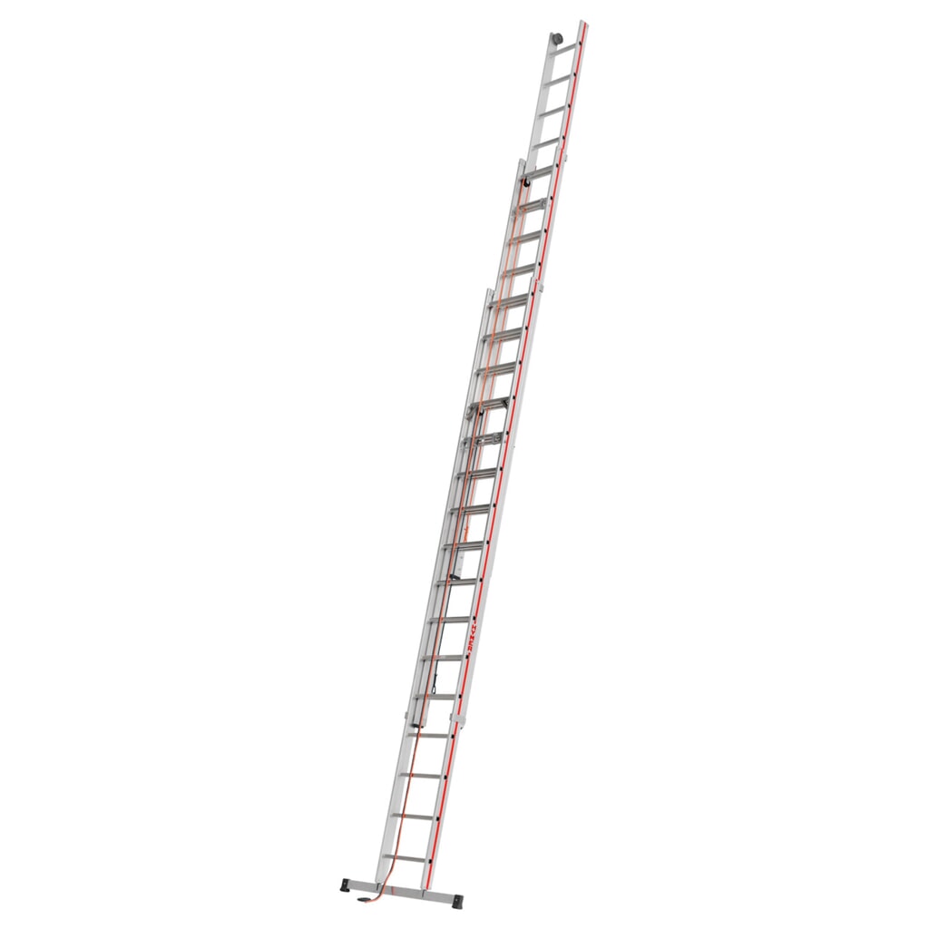 Product afbeelding: Touwoptrekladder HYMER, voor aanleunen, 3-delig, totale lengte 11,14 m