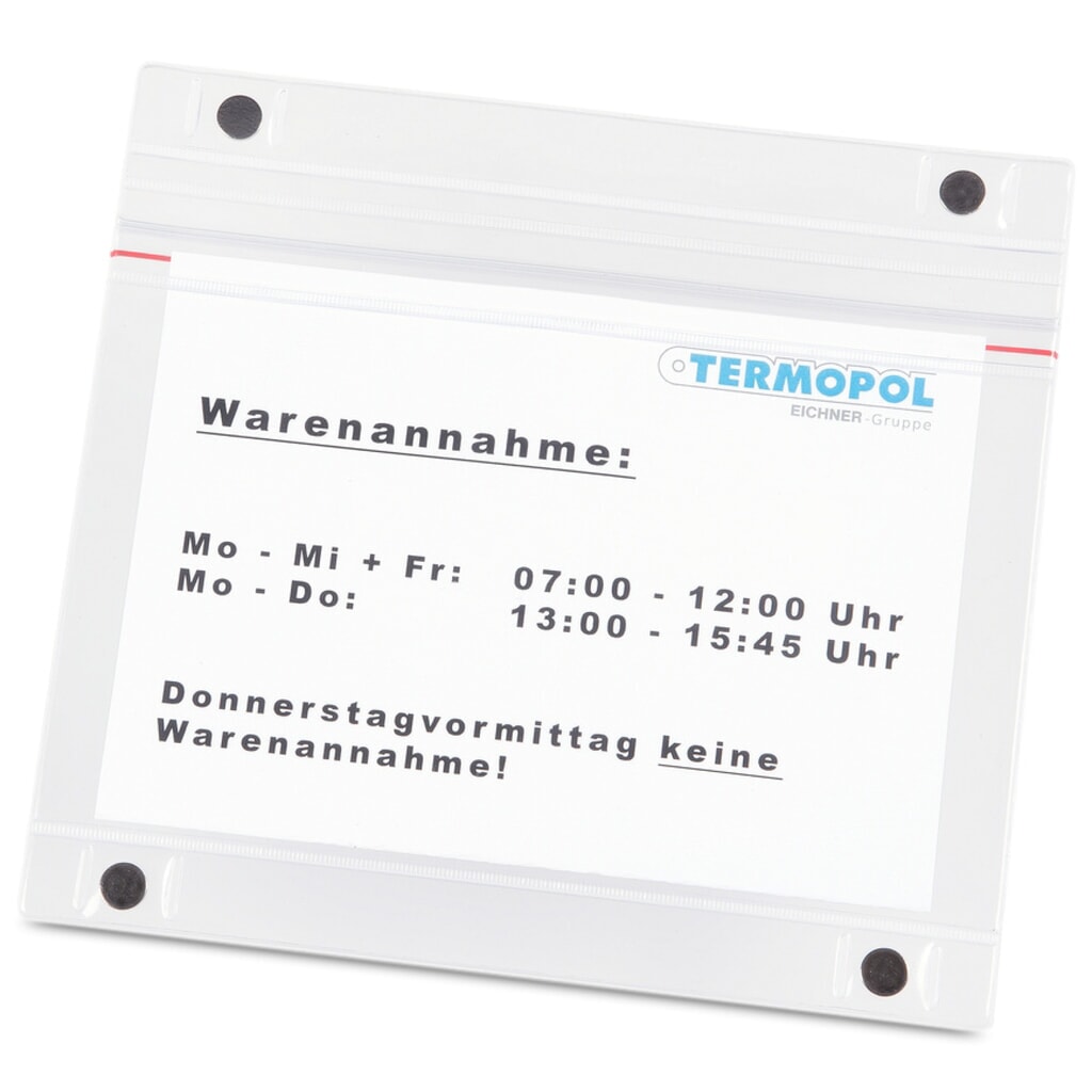 Transparante hoes met magneetstrook DIN A5, liggend, 5 stuks/VE Product afbeelding: Transparante hoes met magneetstrook DIN A5, liggend, 5 stuks/VE