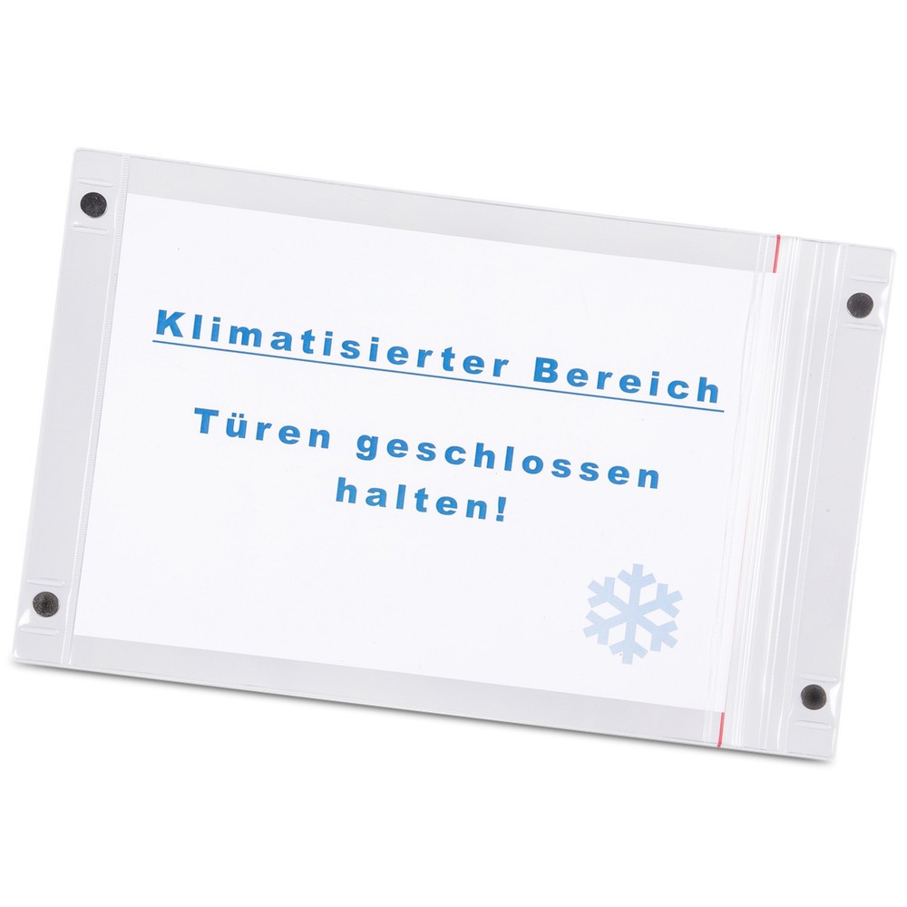Productafbeelding nr. 1: Transparante hoes met magneetstrook DIN A4, staand, 5 stuks/VE