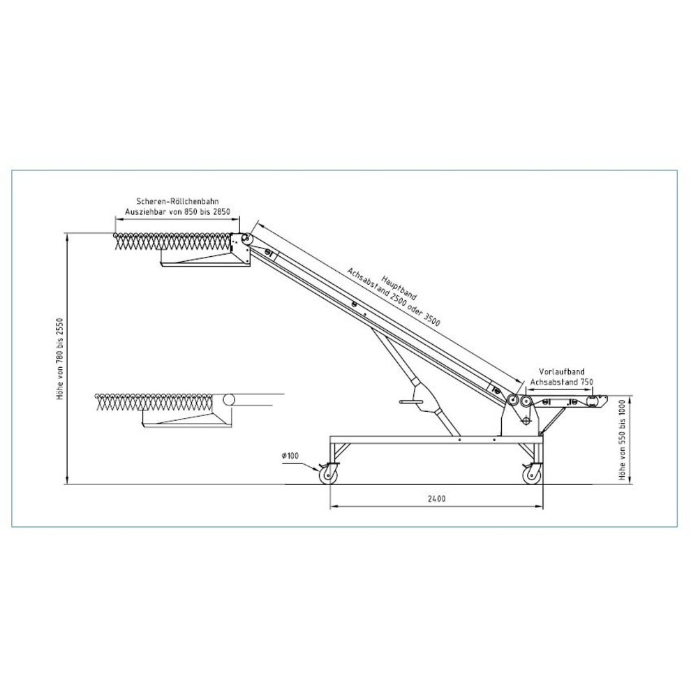 Productafbeelding nr. 2: Transportband voor laden en lossen, type BE, lengte 3,5 m, bandbreedte 500 mm