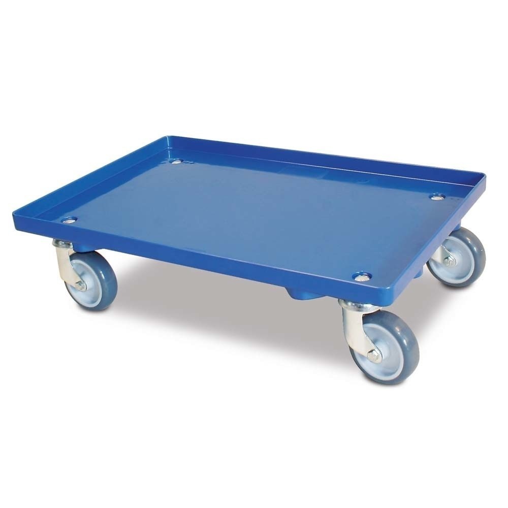 Product afbeelding: Transportroller voor eurobakken 600 x 400 mm, dichte bodem, draagvermogen 250 kg, blauw