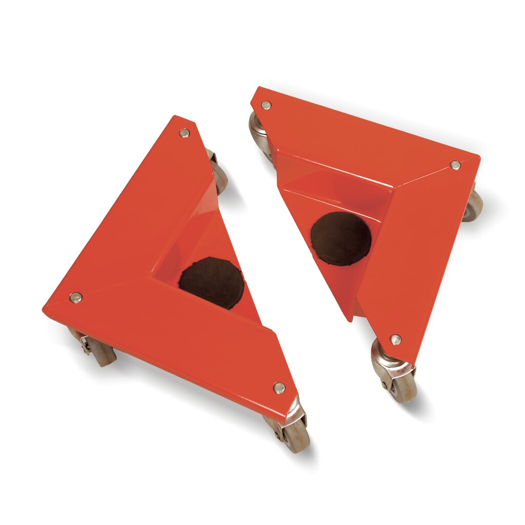 Transportroller met volrubber stuurwielen, plaatstaal, cap. 150 kg, voor goederen zonder poten, 4 st./VE Product afbeelding: Transportroller met volrubber stuurwielen, plaatstaal, cap. 150 kg, voor goederen zonder poten, 4 st./VE