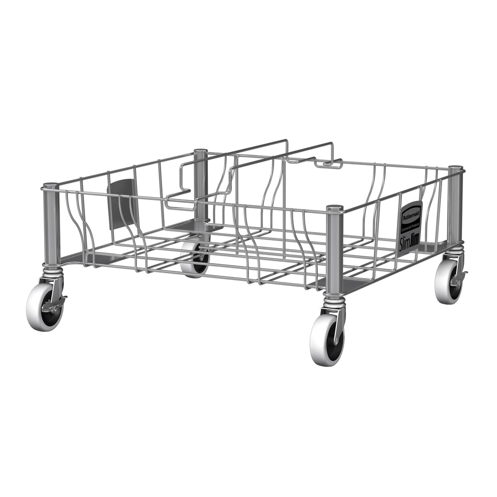 Rubbermaid Slim Jim® transportrol, roestvrij staal, dubbel Product afbeelding: Rubbermaid Slim Jim® transportrol, roestvrij staal, dubbel