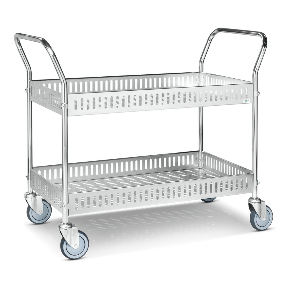 Product afbeelding: Transportwagen, compleet verzinkt, hoog aangebrachte beugels, 2 etages van 935 x 535 mm