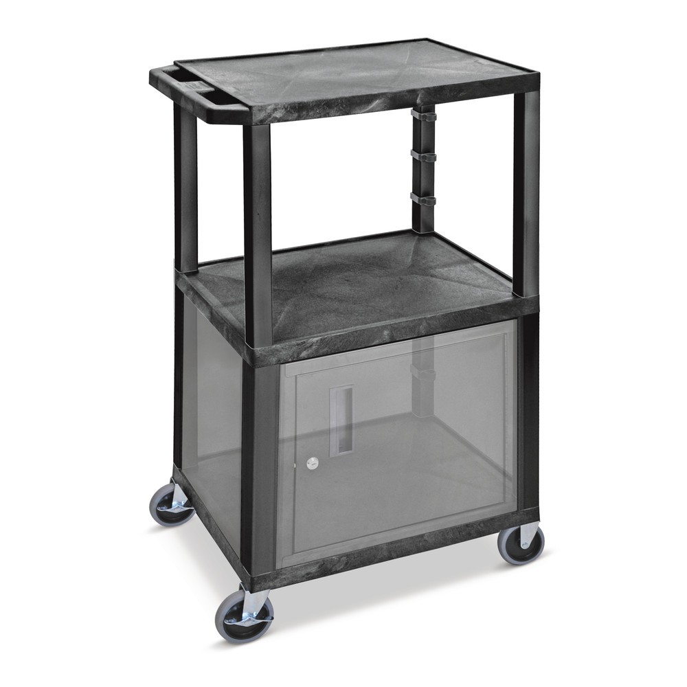 Product afbeelding: Transportwagen van kunststof, 3 etages, cap. 150 kg, zwart