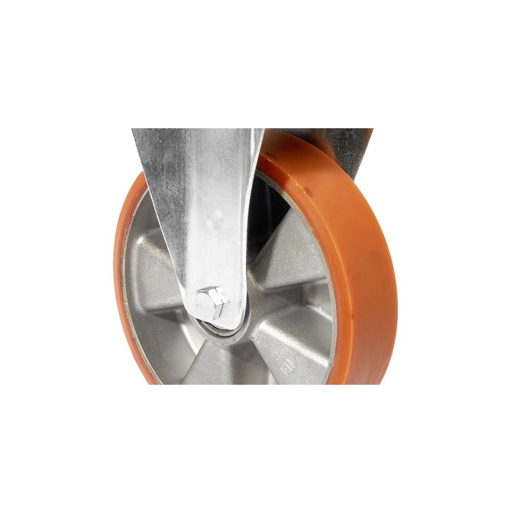 Product afbeelding: Transportwiel Prothane® gegoten polyurethaan, bokwiel, kogellager, plaat, Ø x breedte 80 x 20 mm, draagvermogen 120 kg