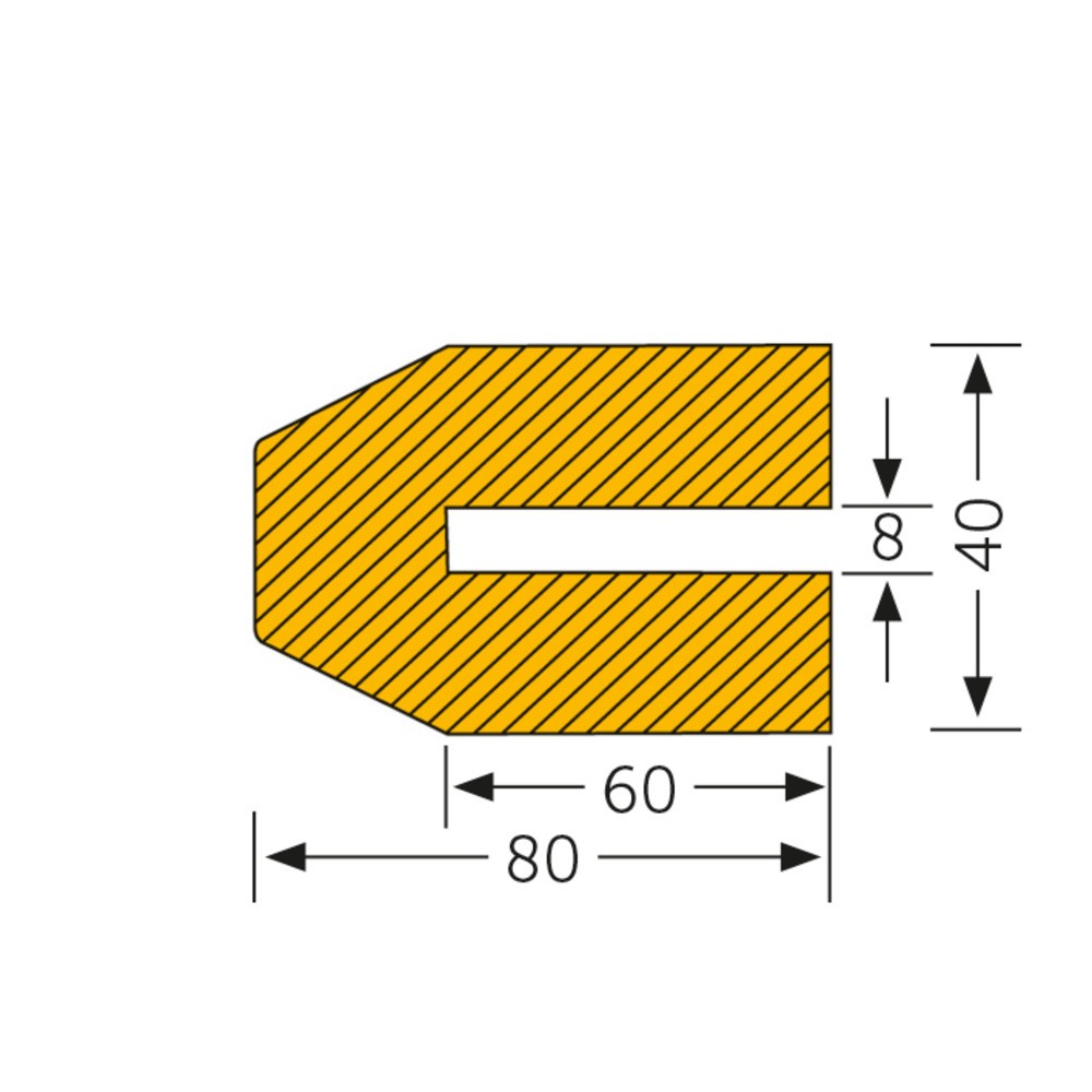 Productafbeelding nr. 2: Stootbescherming voor randen MORAVIA, trapeziumvormig, om op te steken, hxb 80 x 40 mm, lengte 1 m