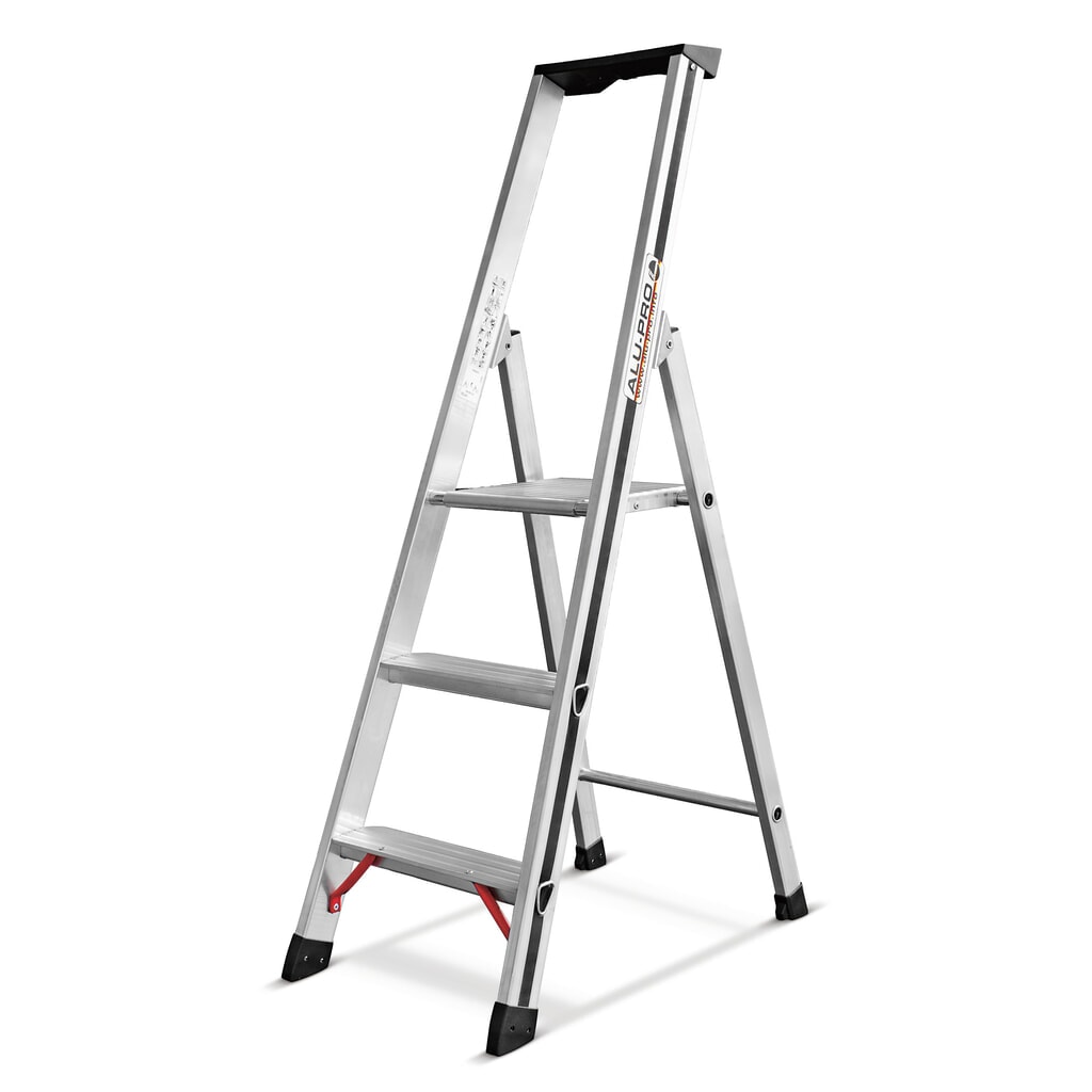 Trapladder HYMER Alu-Pro, 1-zijdig oploopbaar, stahoogte 0,65 m Product afbeelding: Trapladder HYMER Alu-Pro, 1-zijdig oploopbaar, stahoogte 0,65 m